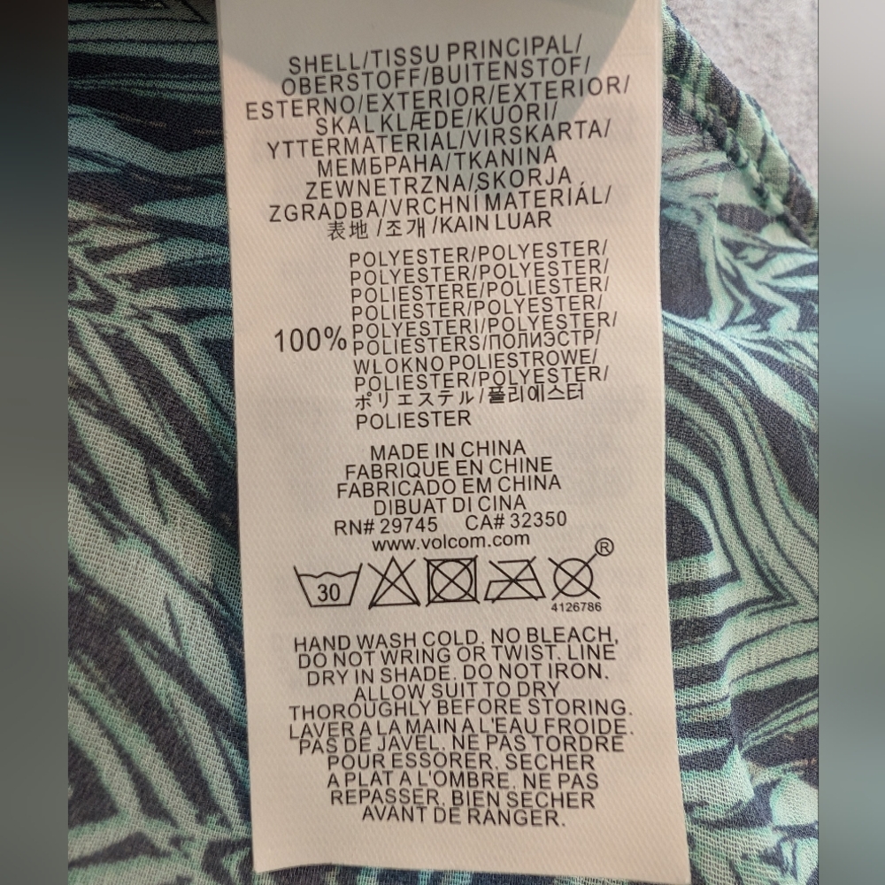 Volcom Swim Suit Cover-Up Size XS NWOT - Picture 4 of 6